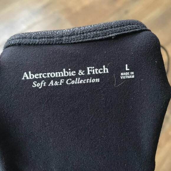 Abercrombie & Fitch Black Faux Leather Bodysuit Soft A&F Collection L - Picture 6 of 6